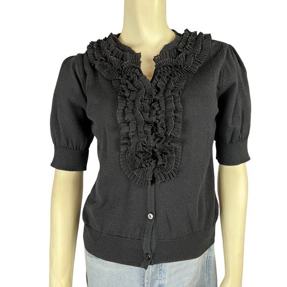 Hong Sun Wan Sweet Be Ruffle Neck Womens Cardigan sweater S Small - Picture 4 of 9